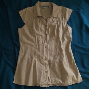 Tan Sleeveless Button Up/Down